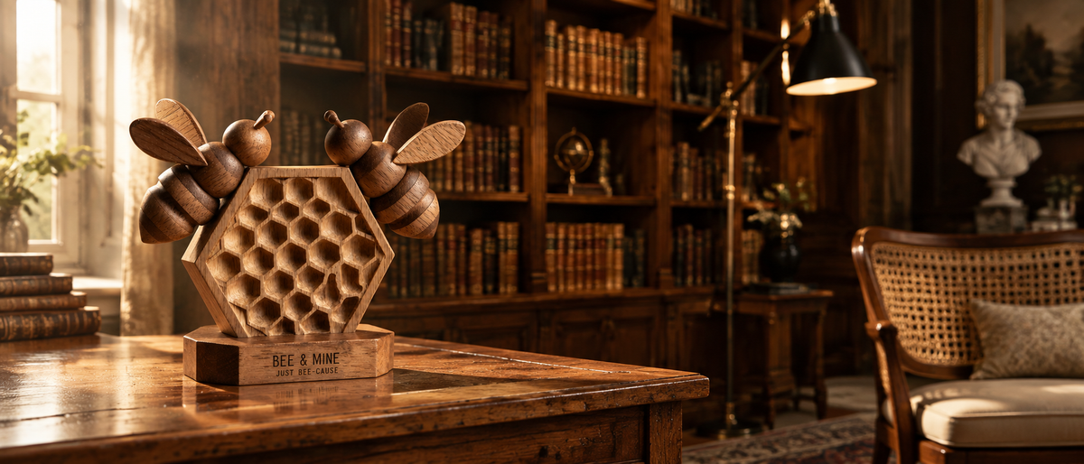 Bee & Mine Honeycomb — real SKU editorial banner desktop